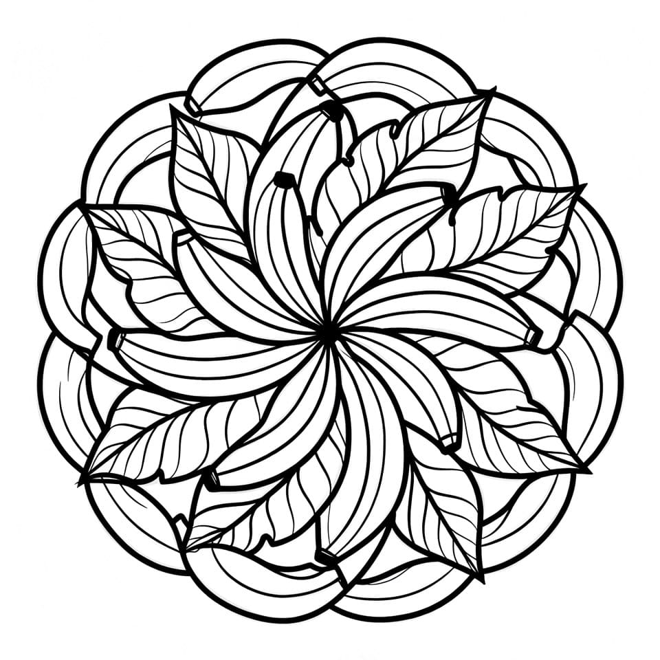 Coloriage Mandala: Bananes sucrées Mandalas