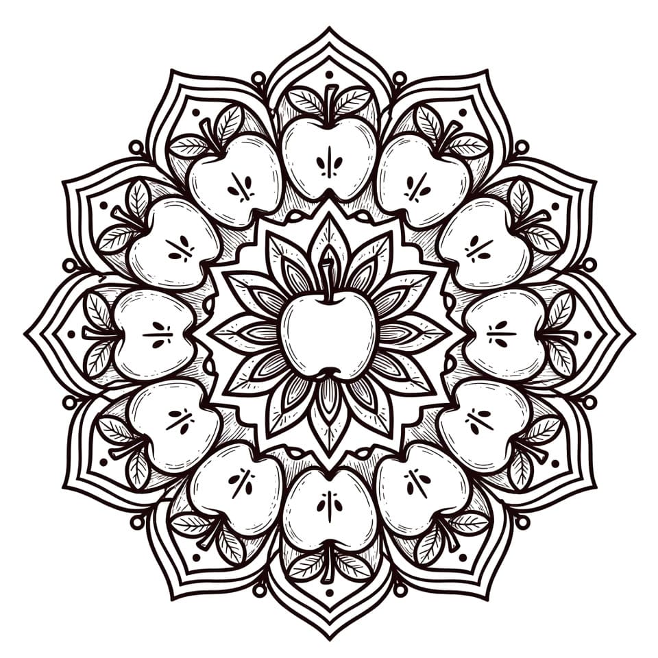 Coloriage Mandala Pommes Mandalas