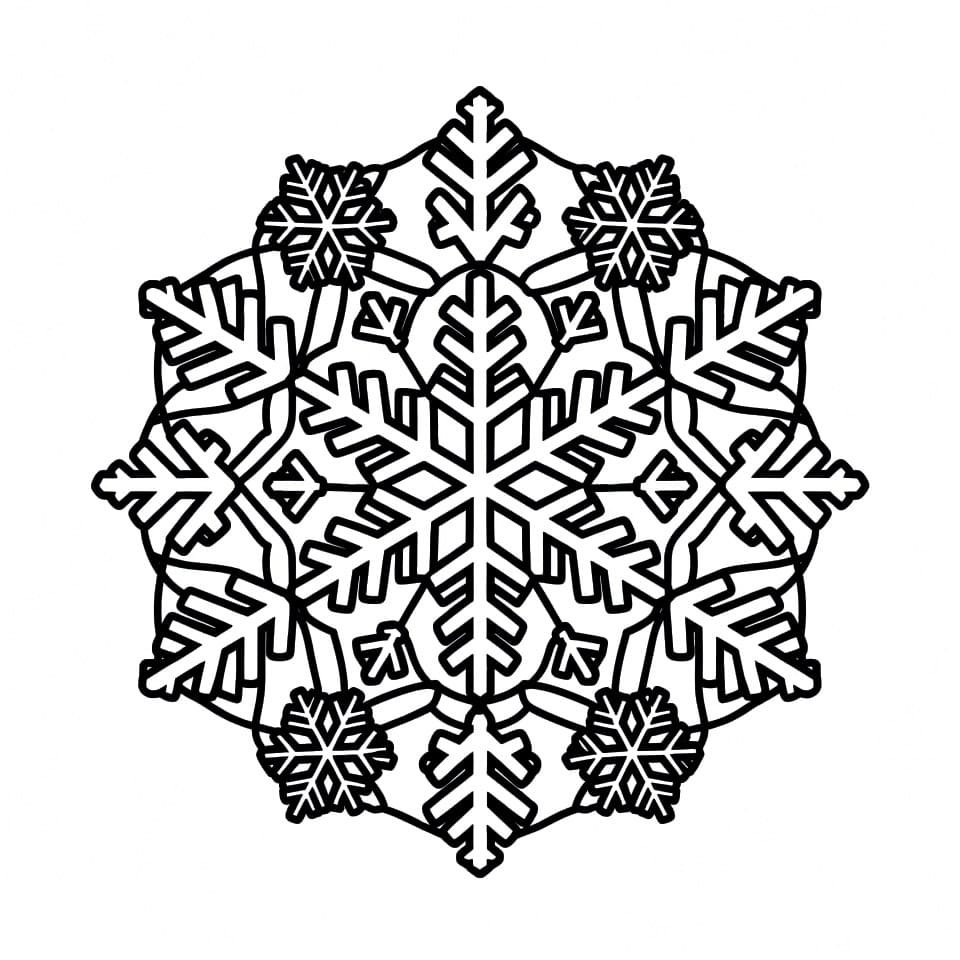 Coloriage Mandala: Flocon de neige charmant Mandalas