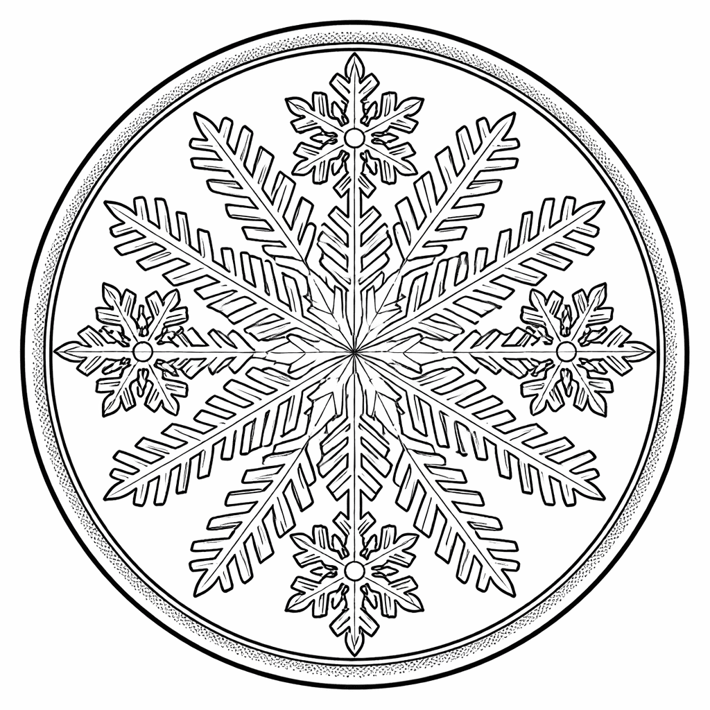 Coloriage Mandala: Flocon de neige difficile Mandalas