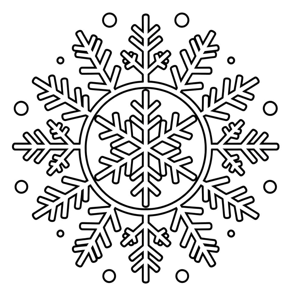 Coloriage Mandala: Flocon de neige imprimable gratuit Mandalas