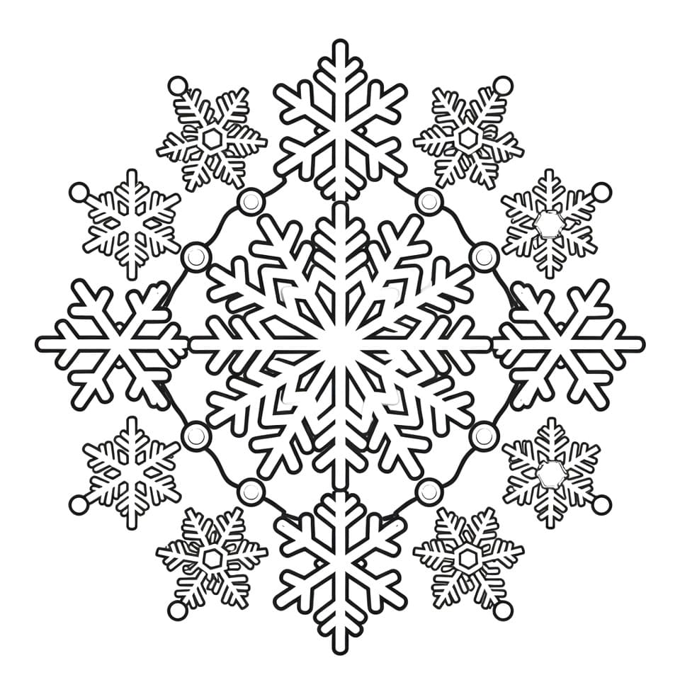Coloriage Mandala: Flocon de neige magique Mandalas