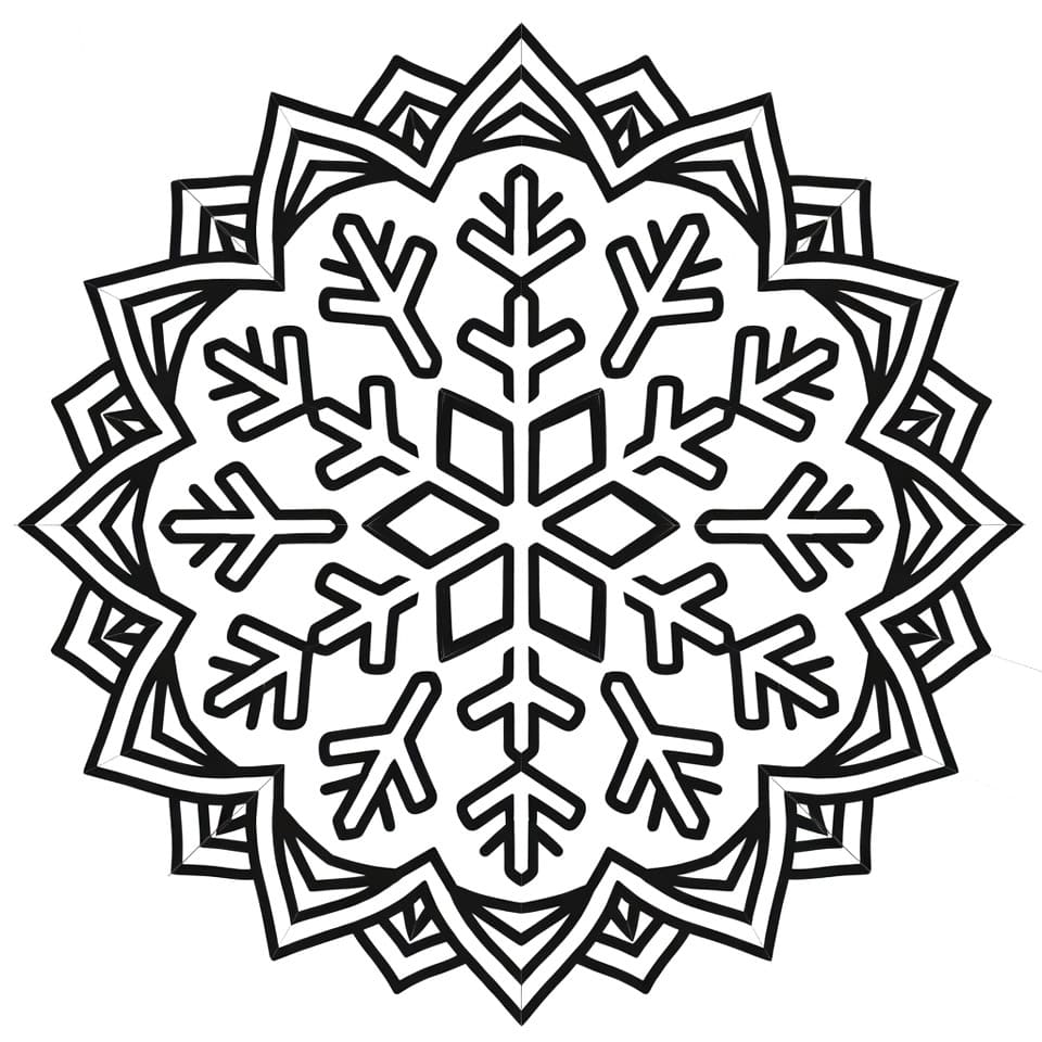 Coloriage Mandala: Gratuit Flocon de neige Mandalas