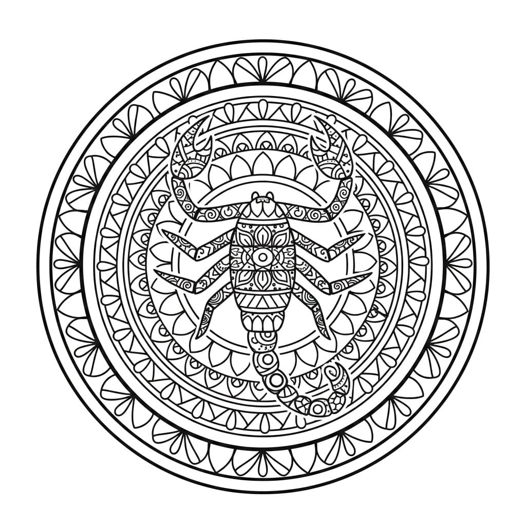 Coloriage Mandala Scorpions Mandalas