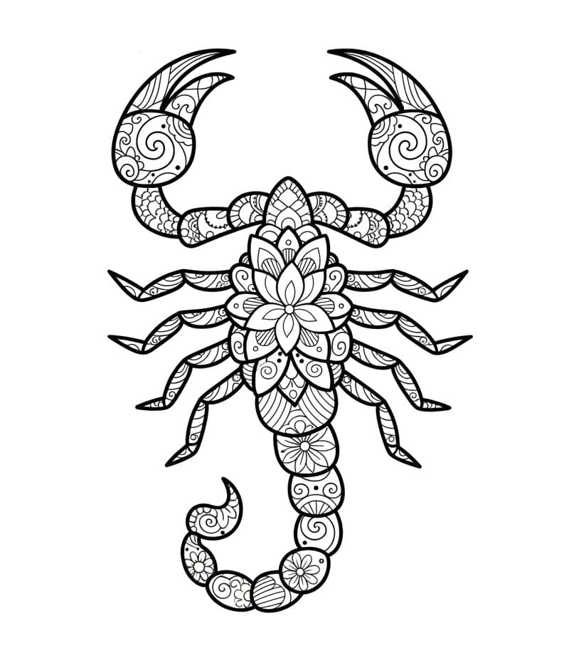 Coloriage Mandala: Scorpion abstrait Mandalas