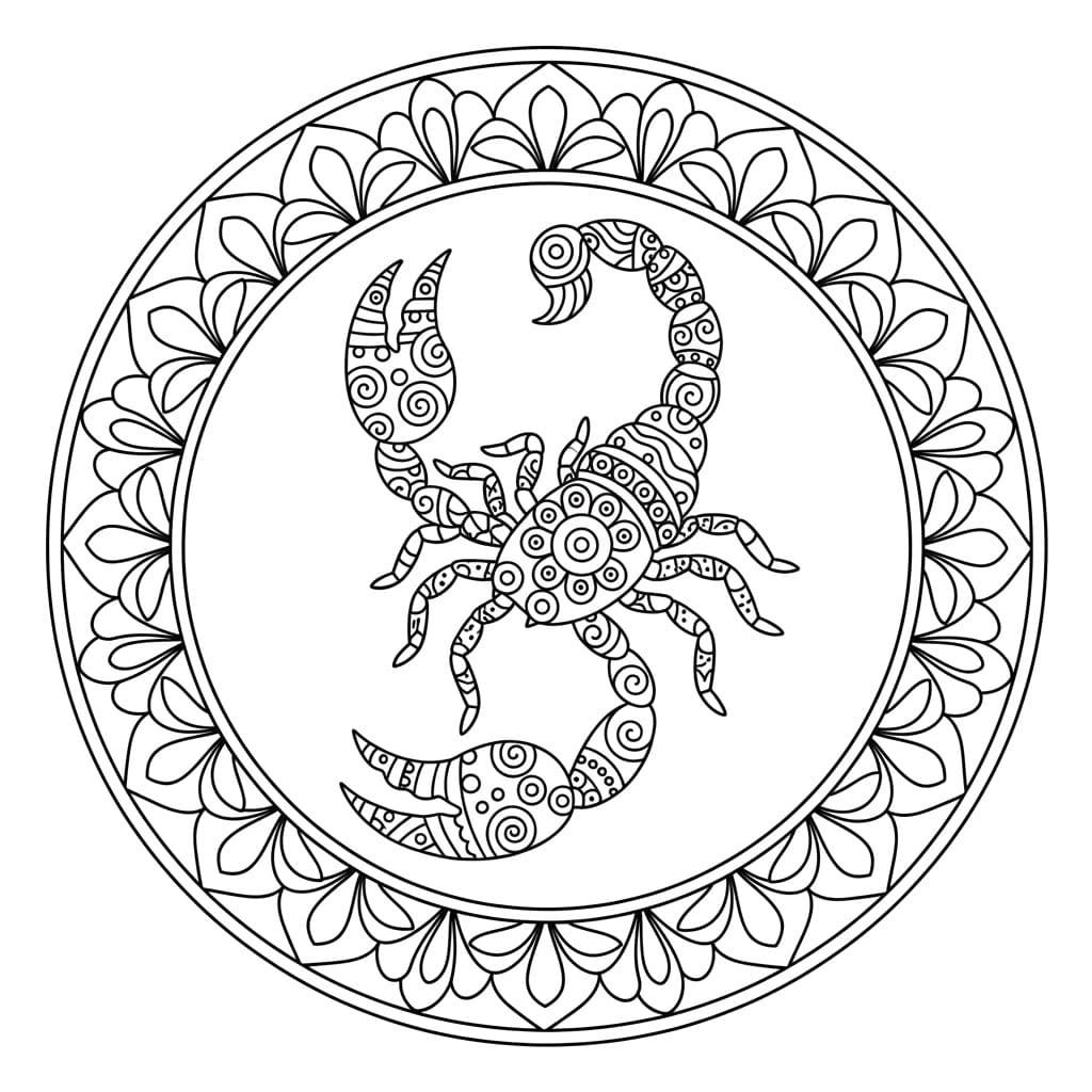 Coloriage Mandala: Scorpion imprimable Mandalas