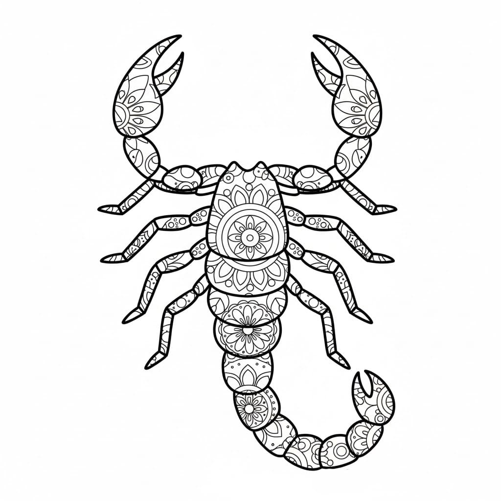 Coloriage Mandala: Scorpion parfait Mandalas