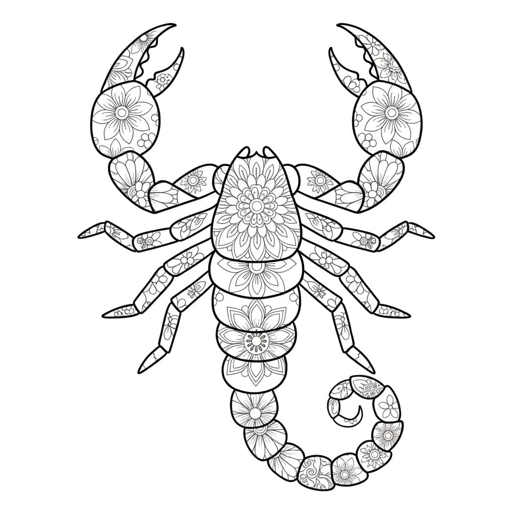 Coloriage Mandala: Scorpion pour adultes Mandalas