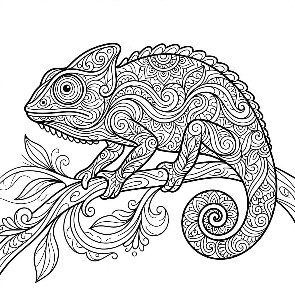 Coloriage Mandala Caméléon Mandalas