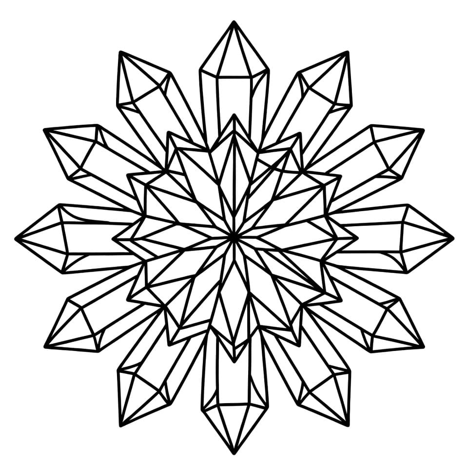 Coloriage Mandala: Cristal basique Mandalas