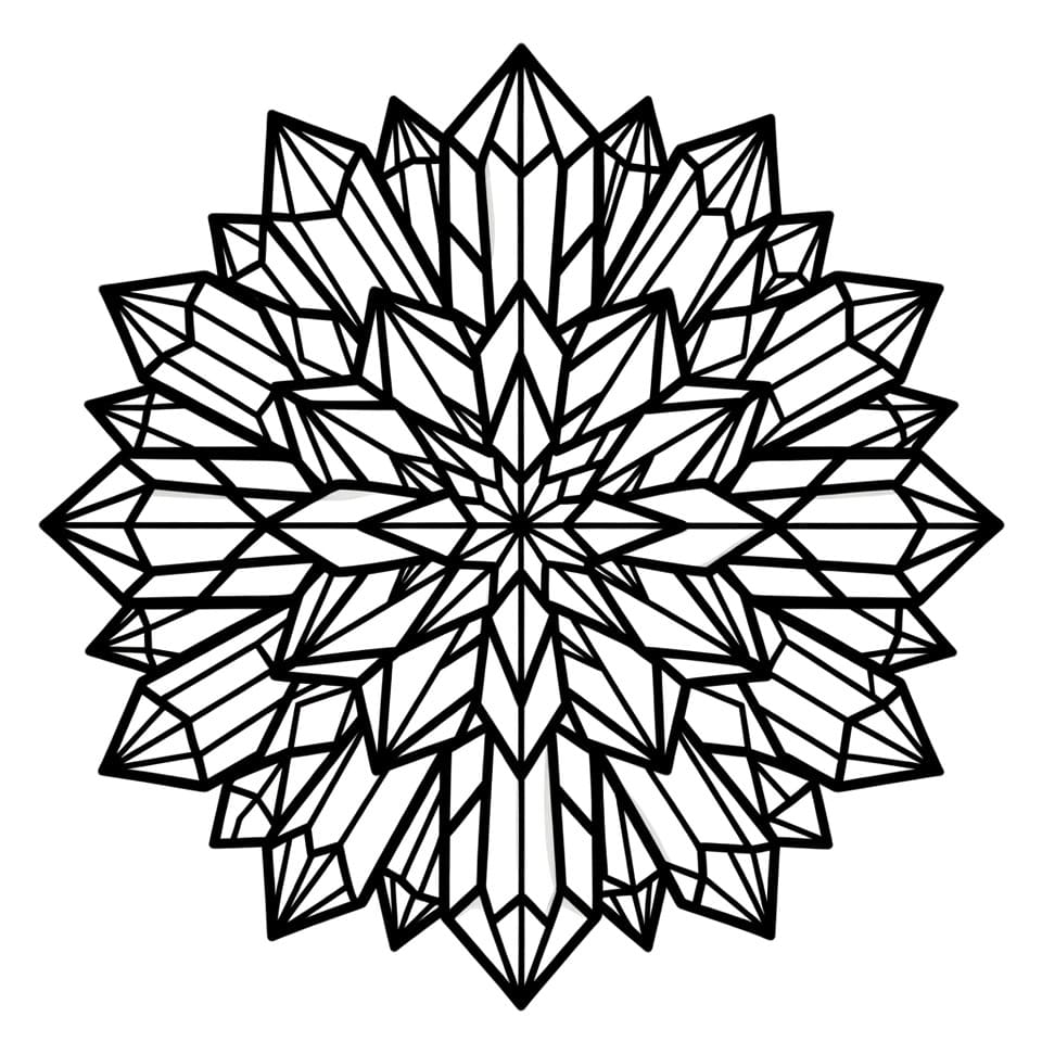 Coloriage Mandala: Cristal dur Mandalas