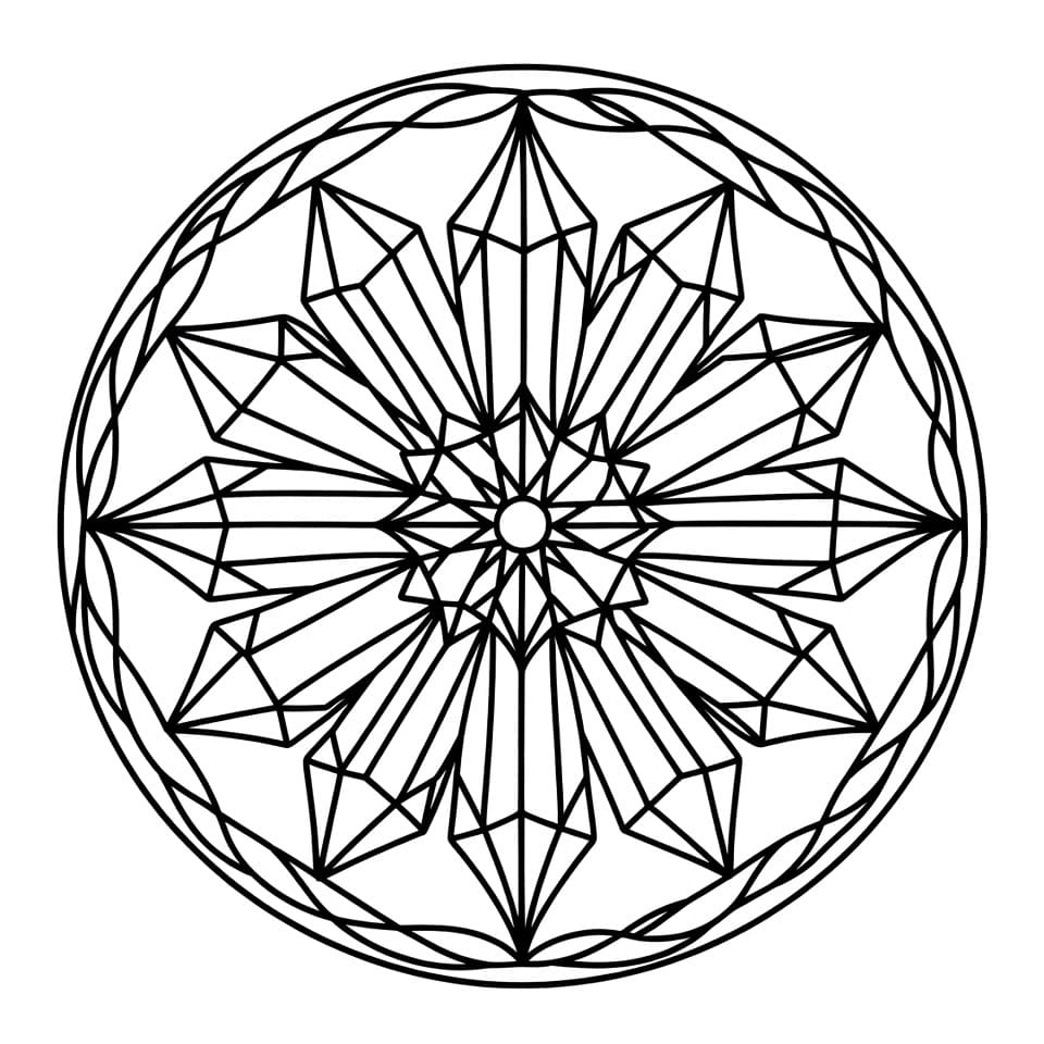 Coloriage Mandala: Cristal étincelant Mandalas