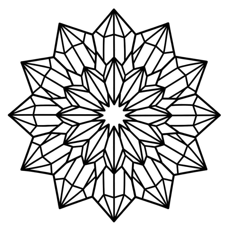 Coloriage Mandala: Cristal facile Mandalas
