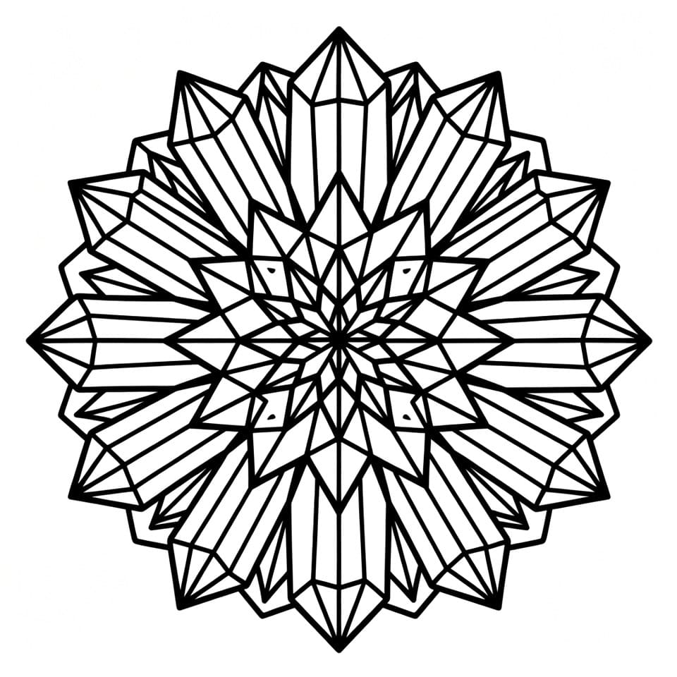Coloriage Mandala: Cristal intricate Mandalas