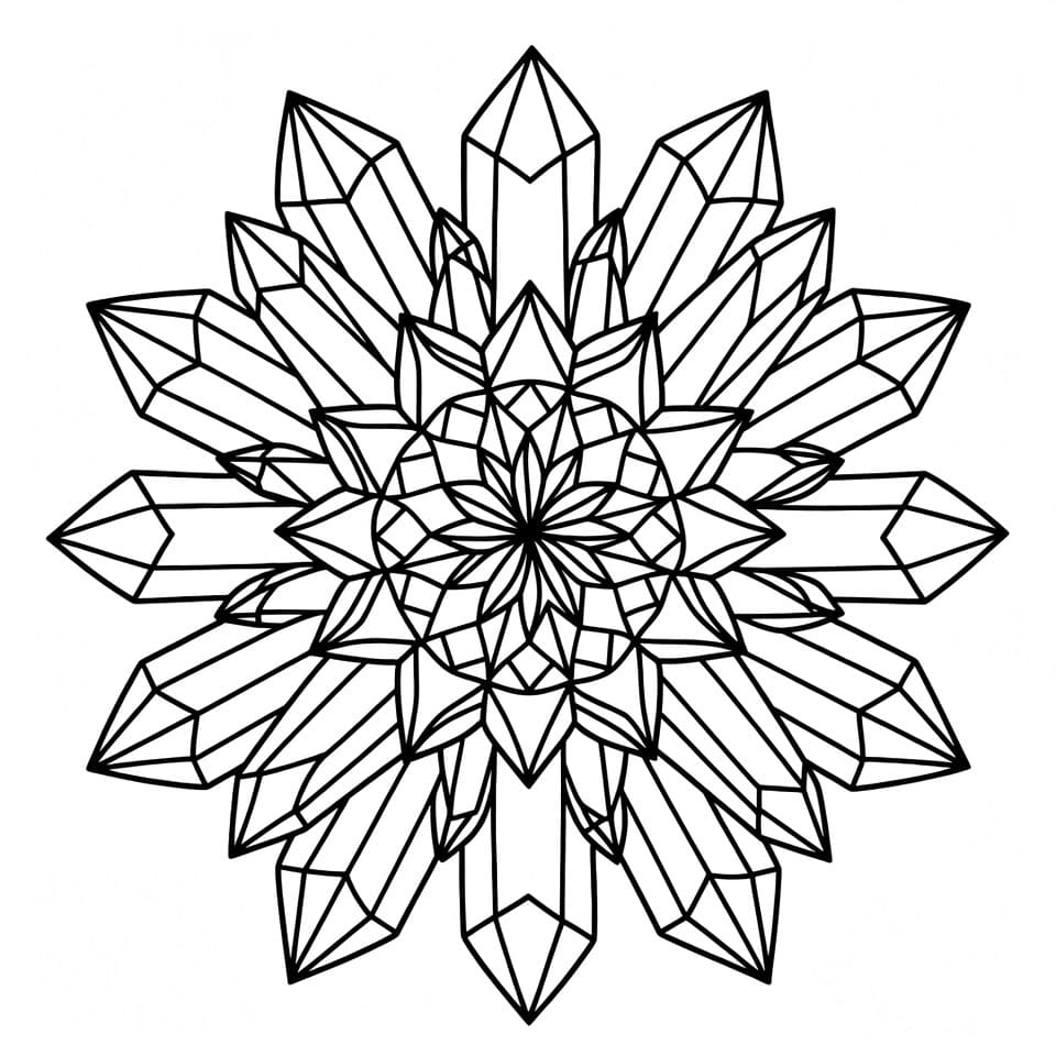 Coloriage Mandala: Cristal magnifique Mandalas