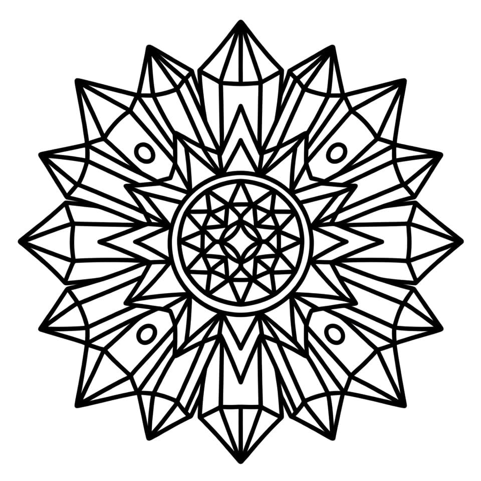 Coloriage Mandala: Cristal pétillant Mandalas