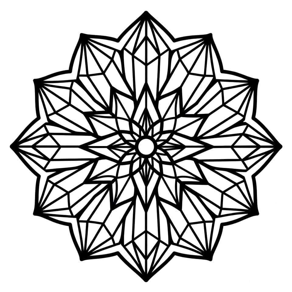 Coloriage Mandala: Cristal pour adultes Mandalas