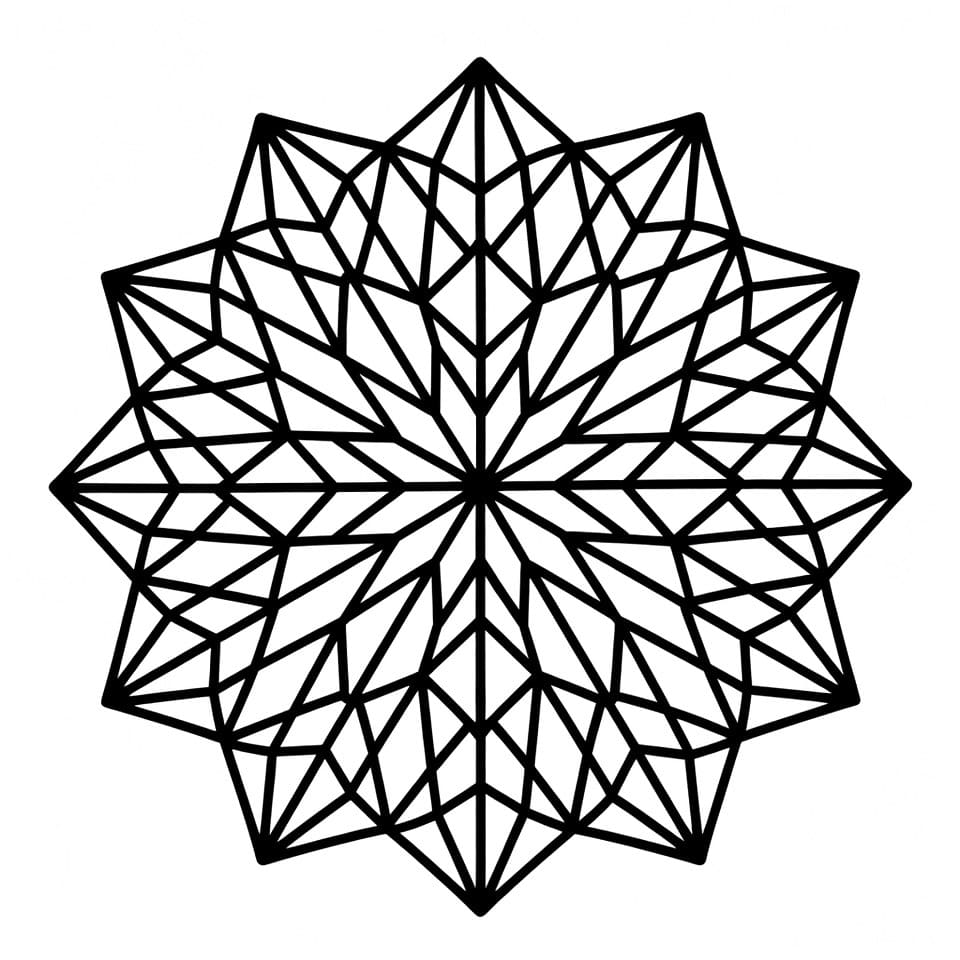 Coloriage Mandala: Cristal pour enfants Mandalas