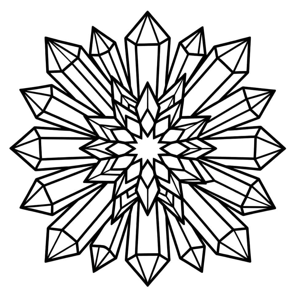 Coloriage Mandala: Cristal simple Mandalas