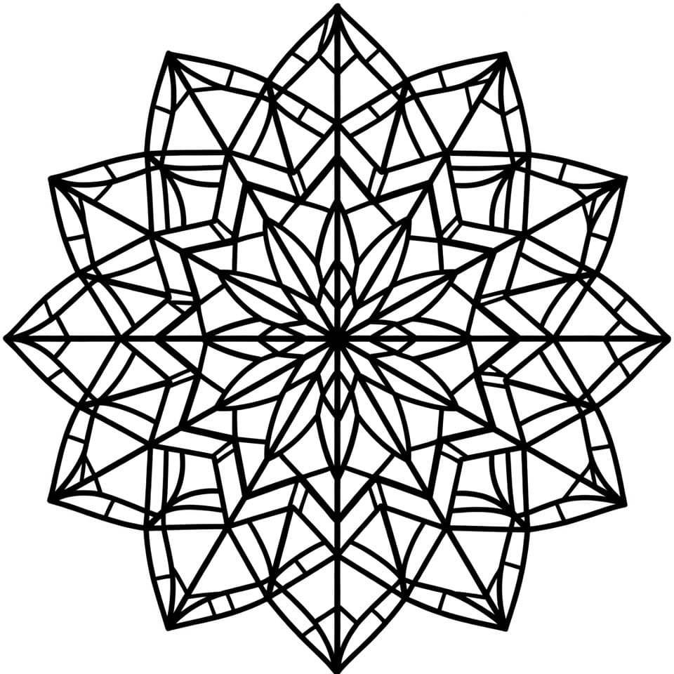 Coloriage Mandala: Cristal splendide Mandalas