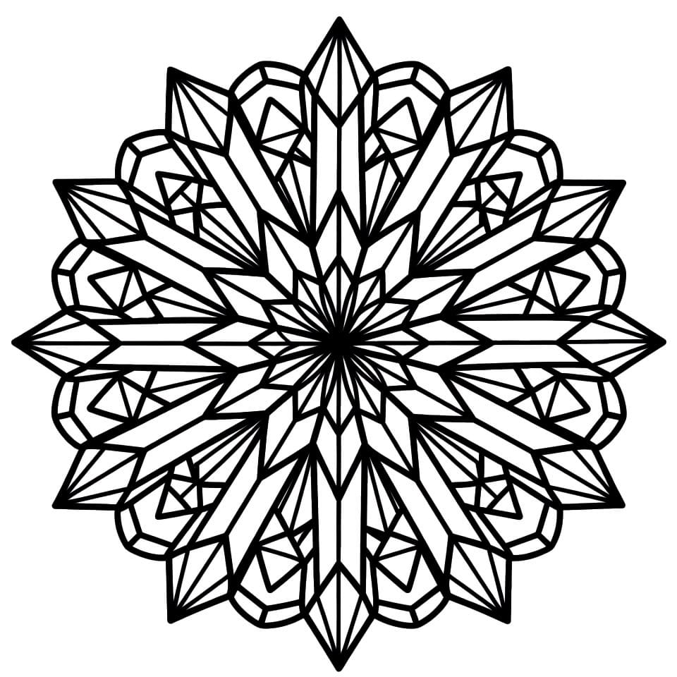 Coloriage Mandala: Cristal superbe Mandalas