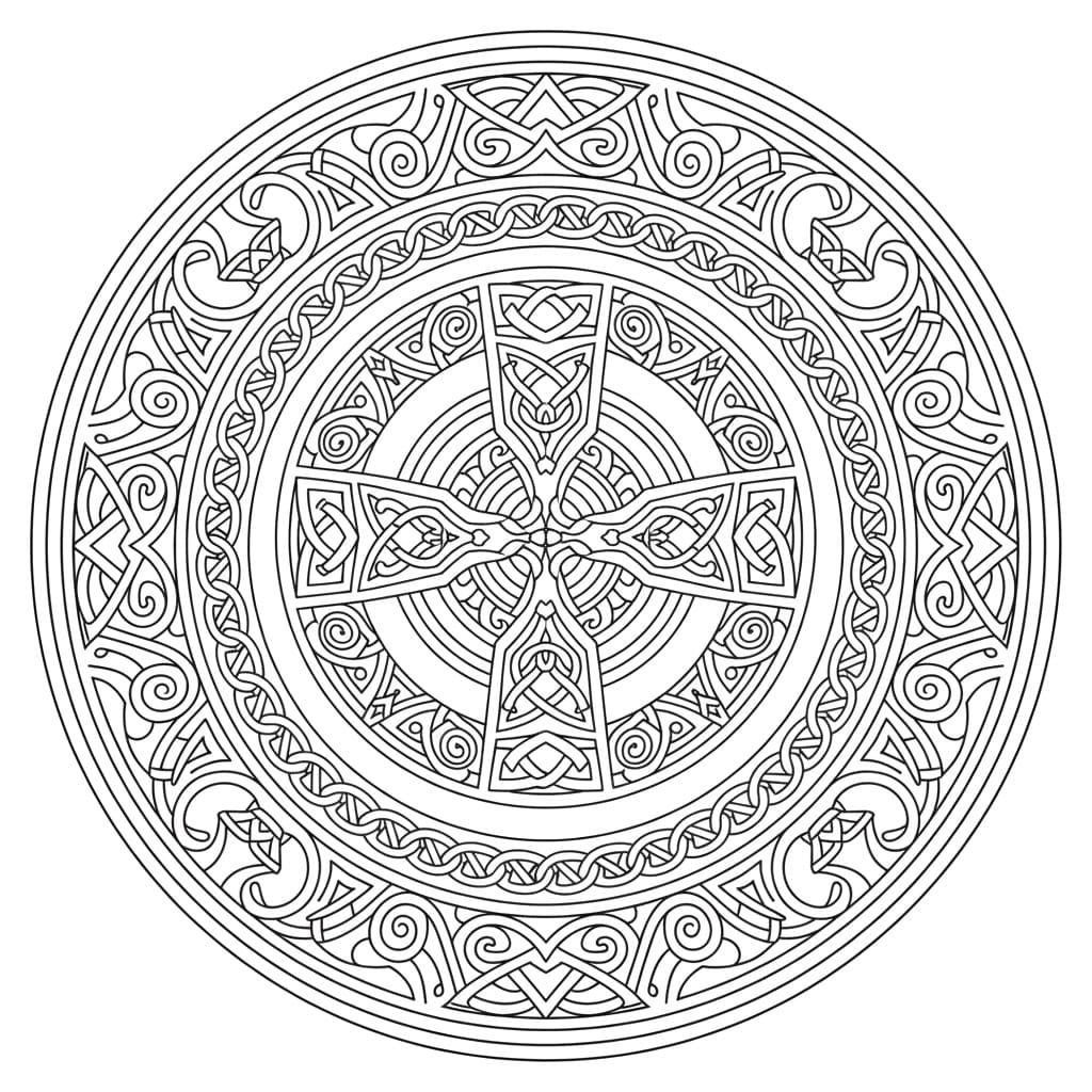 Coloriage Mandala: Croix celtique Mandalas