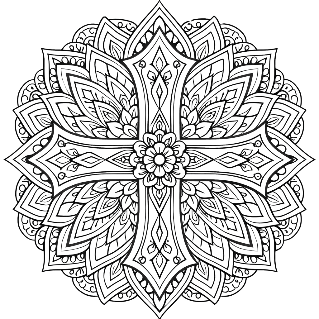 Coloriage Mandala Croix Mandalas