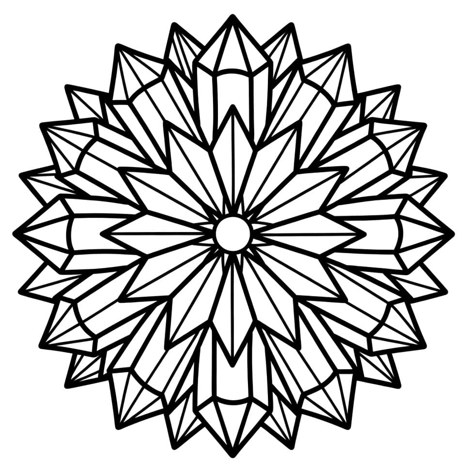 Coloriage Mandala: Élégant cristal Mandalas