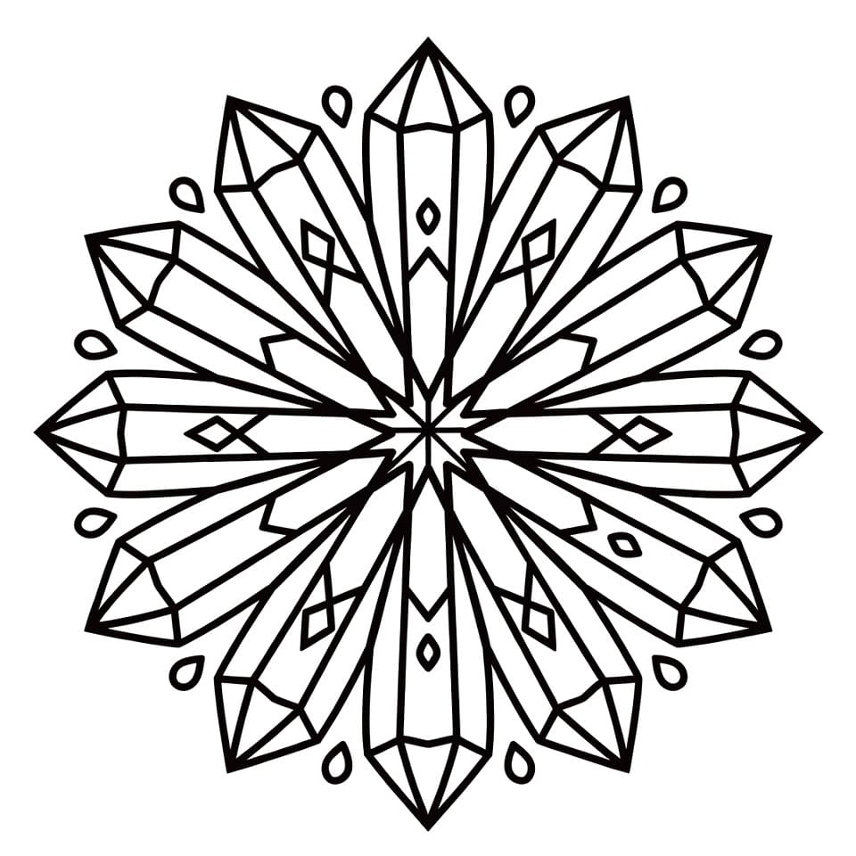 Coloriage Mandala: Facile cristal Mandalas