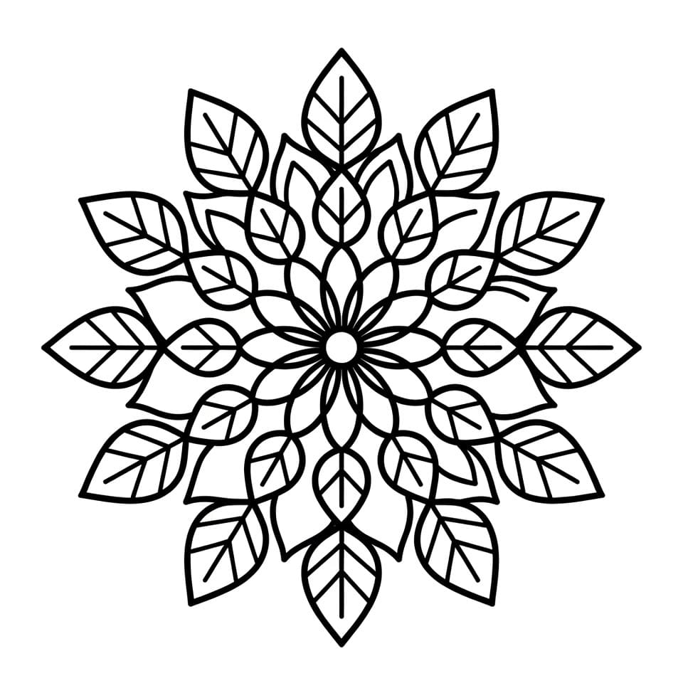 Coloriage Mandala: Feuilles de base Mandalas