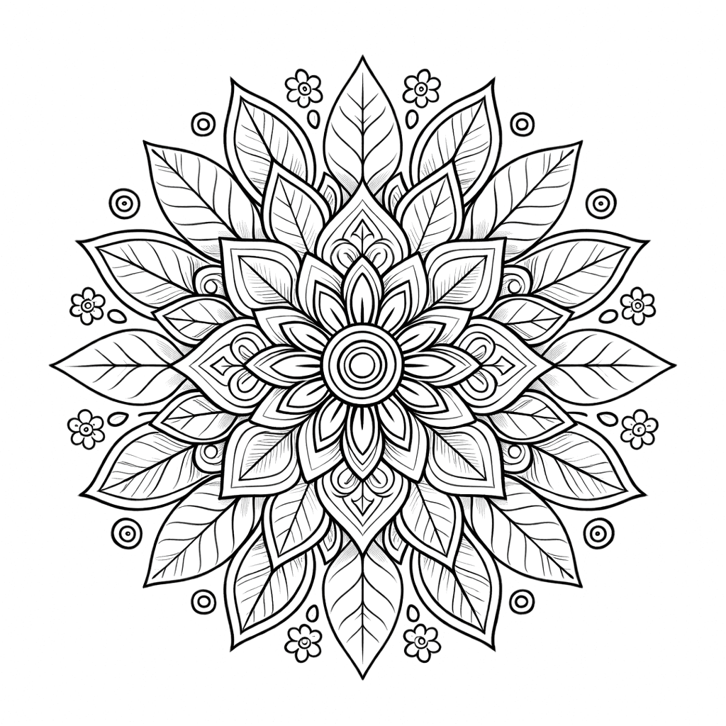 Coloriage Mandala: Feuilles géniales Mandalas