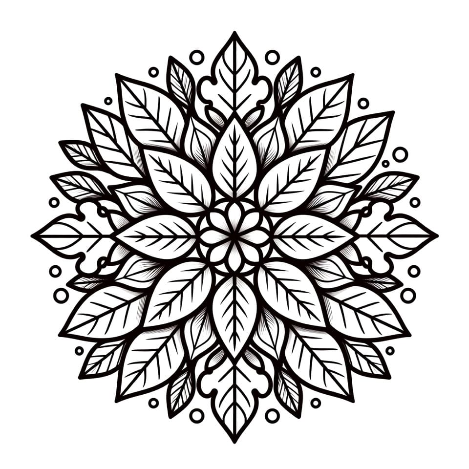 Coloriage Mandala: Feuilles gratuit Mandalas