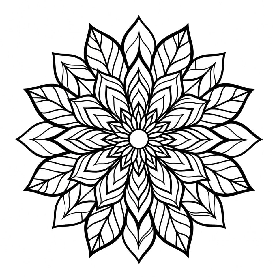 Coloriage Mandala: Feuilles imprimable Mandalas