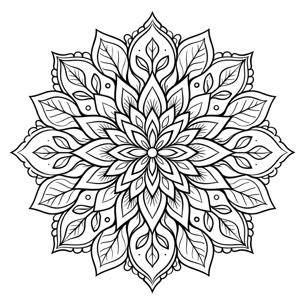 Coloriage Mandala Feuilles Mandalas