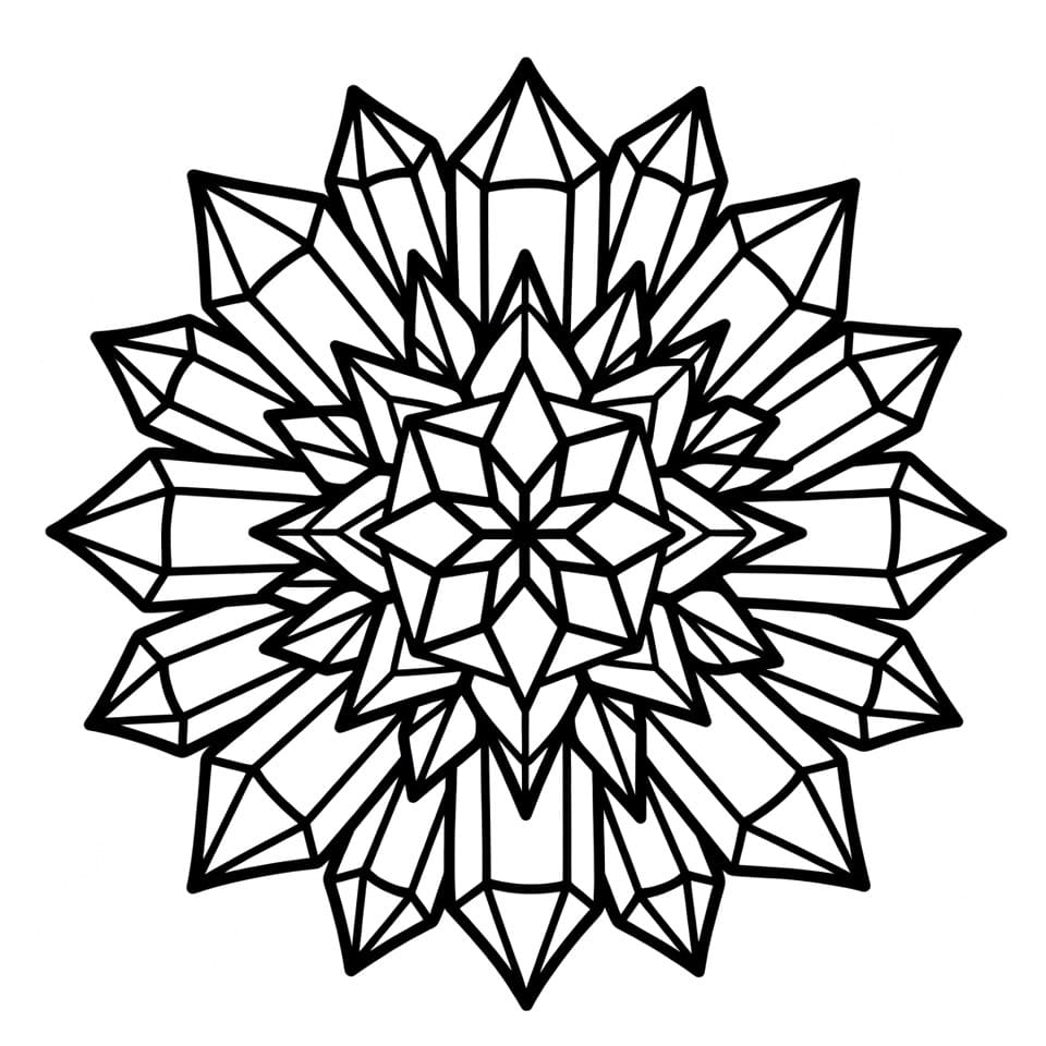 Coloriage Mandala: Gratuit cristal Mandalas