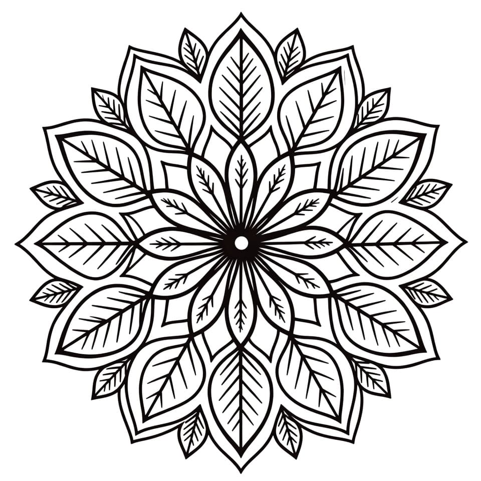 Coloriage Mandala: Gratuit Feuilles Mandalas