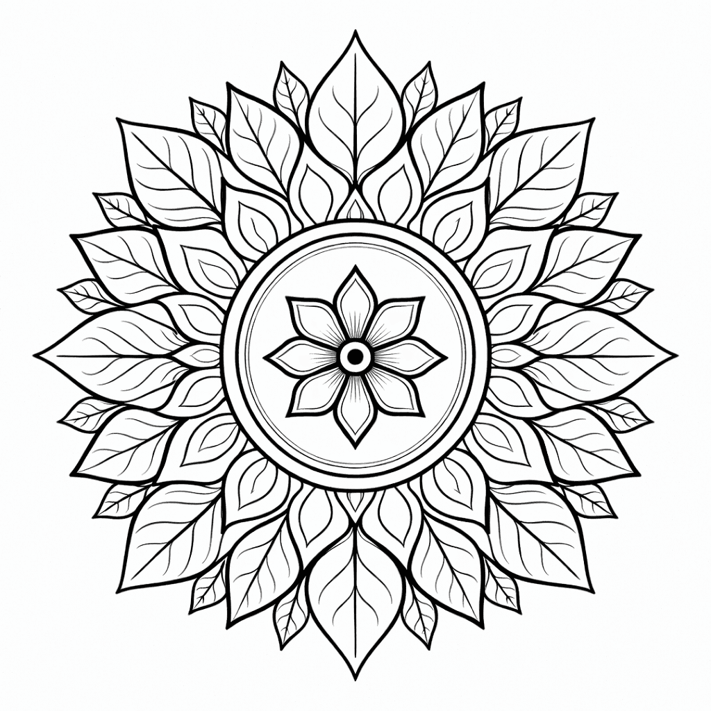 Coloriage Mandala: Imprimable Feuilles Mandalas