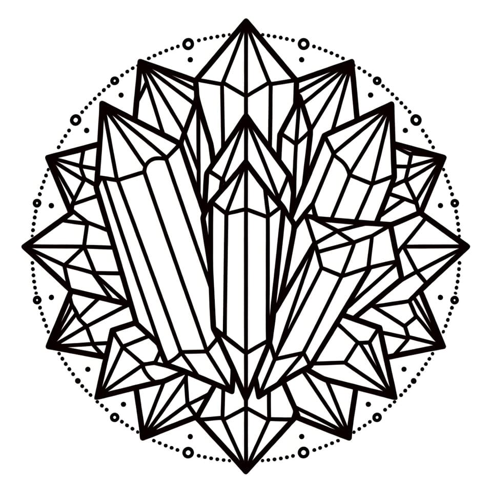 Coloriage Mandala: Magnifique cristal Mandalas
