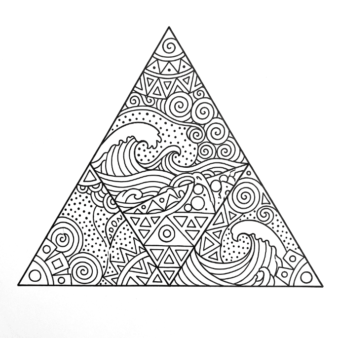 Coloriage Mandala: Triangle abstrait Mandalas