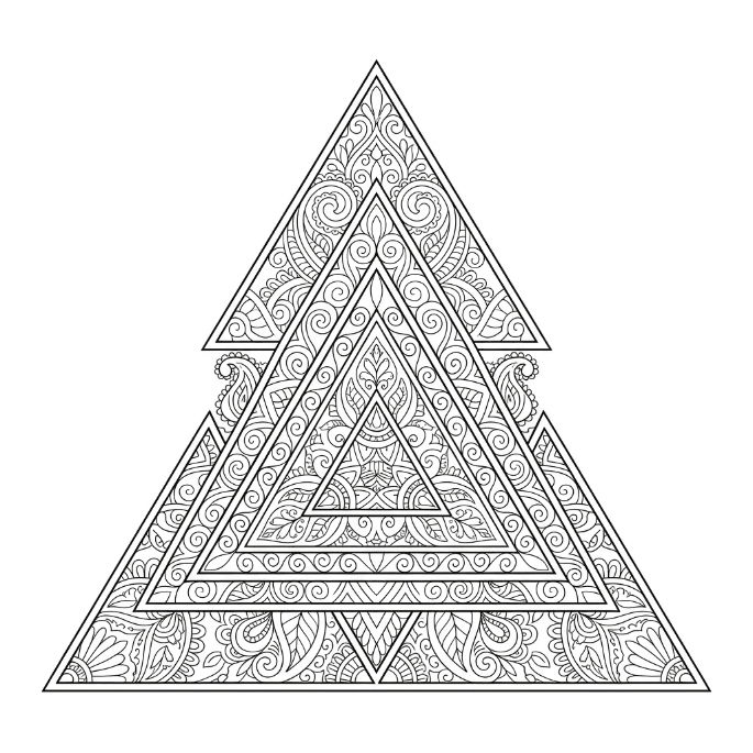 Coloriage Mandala: Triangle complexe Mandalas