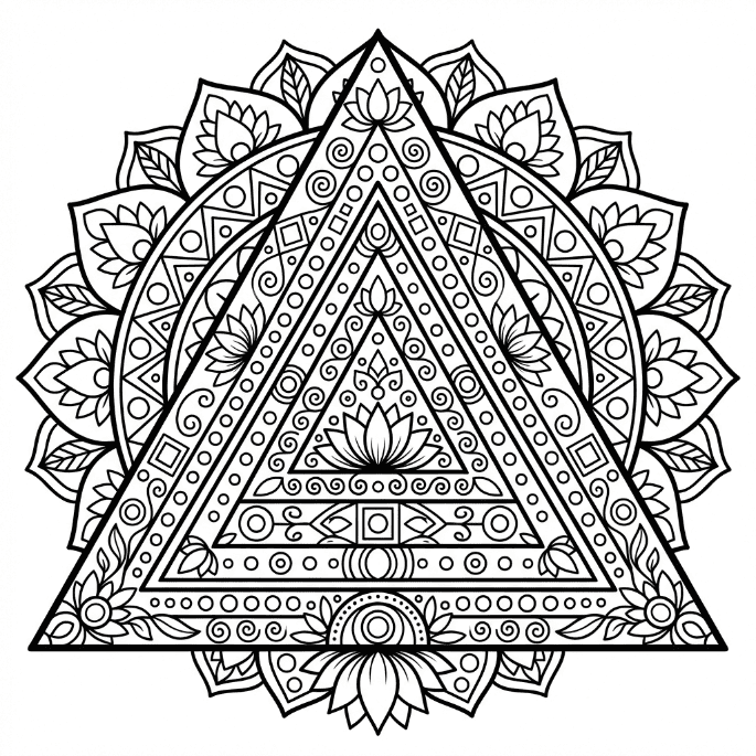 Coloriage Mandala Triangle Mandalas