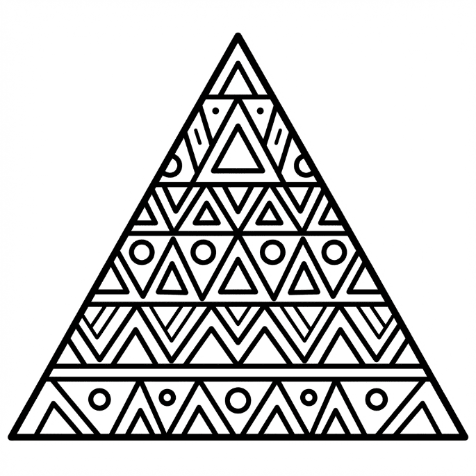 Coloriage Mandala: Triangle facile Mandalas