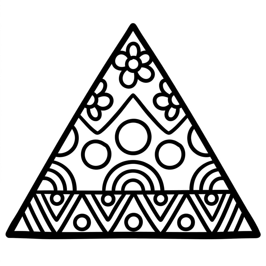 Coloriage Mandala: Triangle pour enfants Mandalas