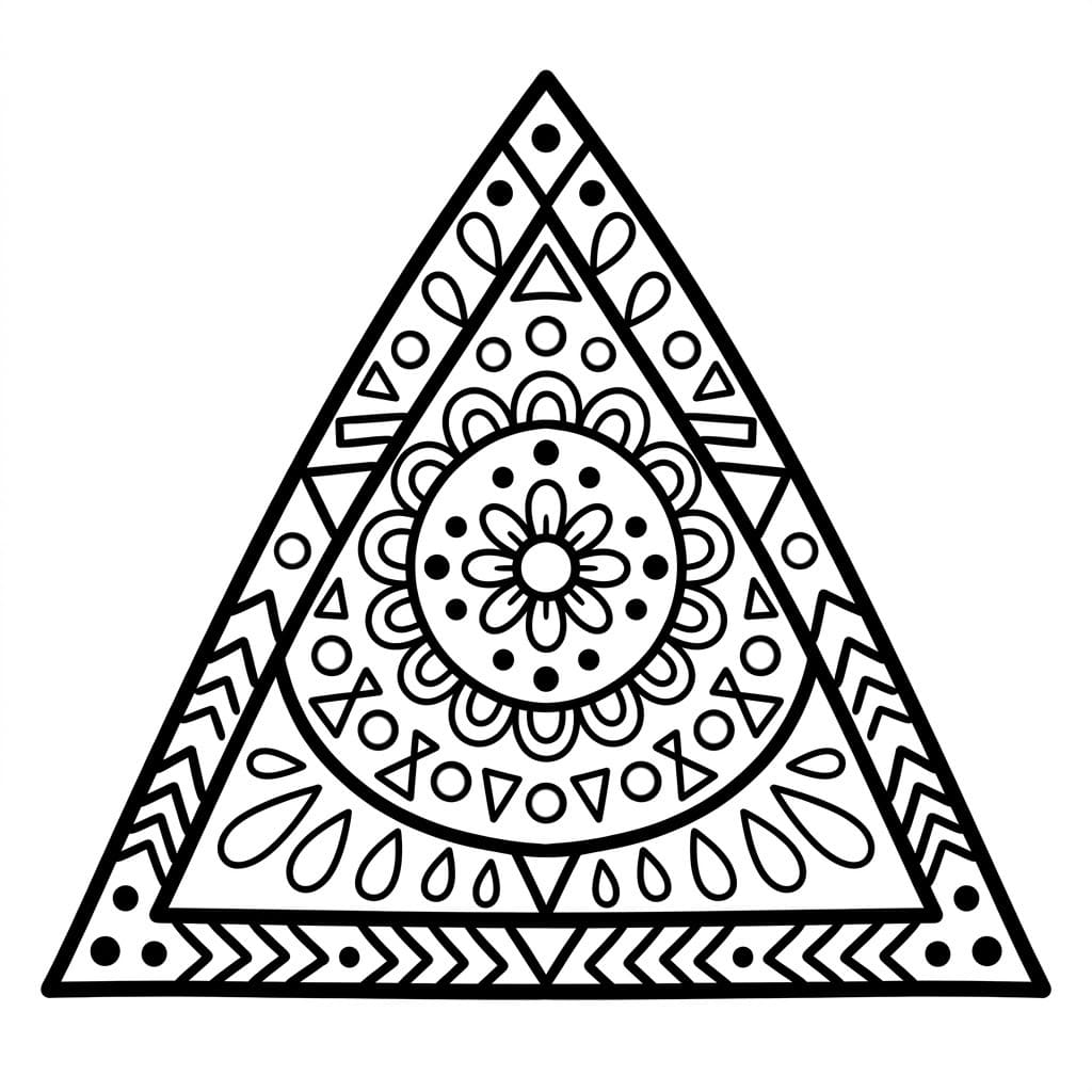 Coloriage Mandala: Triangle simple Mandalas