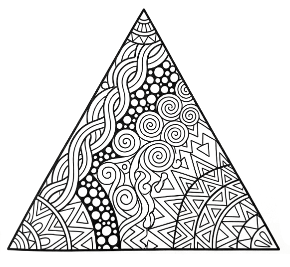 Coloriage Mandala: Triangle zentangle Mandalas
