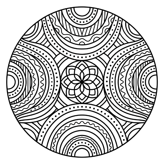 Coloriage Mandala: Arc-en-ciel pour adultes Mandalas
