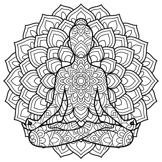 Coloriage Mandala: Beau Yoga Mandalas