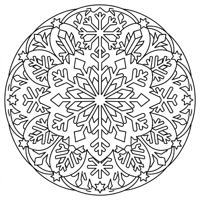 Coloriage Mandala: Belle glace Mandalas