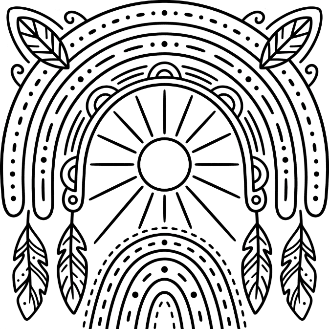 Coloriage Mandala: Bohème arc-en-ciel Mandalas
