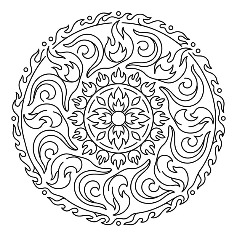 Coloriage Mandala Feux Mandalas